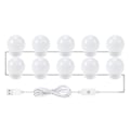 Miniatyrbillede 1 af 4: 1 stk. LED-spejlbelysningssæt - 10 dæmpbare LED-pærer - USB-str