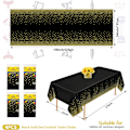 Miniatyrbild 2 av 5: 4-pack prickig prickig bordsdukar 54\" x 108\" svart guld prickig prickig Ta