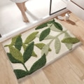 Miniatyrbillede 5 af 5: Skridsikker bademåtte, 50 x 80 cm Green Leaf badeværelsesgulvmåtte Super
