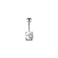 Miniatyrbillede 3 af 5: 8 stk. 14G mavepiercing i stål med lange dinglende navlepiercinger CZ B