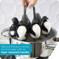 Miniatyrbilde 3 av 5: 3 i 1 egg holder for matlaging, oppbevaring og servering, pingvinform