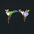 Miniatyrbillede 1 af 3: Jule LED lysende pandebånd gevir hovedbeklædning dyr flash hårbånd lys op pandebånd fest maske til kvinder (Style A)