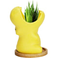 Pikkukuva 1 / 5: 9,5 cm keltainen keraaminen kukkaruukku, mehikasvi kukkaruukku, Mi