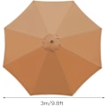 Miniatyrbillede 2 af 3: Reserveparasollovertræk - 8 ribben - 3m - Vandtæt - UV-beskyttelse - Udskiftningsstof - Khaki (farve)