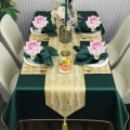 Miniatyrbillede 3 af 4: Pink Servietring 12 Stykker Blomster Bord Servietring, til Bryllup