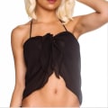 Miniatyrbillede 2 af 5: Kvinde Beskåret Sarong Strand Wrap Gennemsigtig Bikini Wrap Chiffon Svømmeture