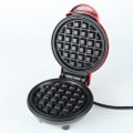 Miniatyrbillede 4 af 4: Mini vaffeljern, bærbar elektrisk rund mini maker, mini vaffeljern