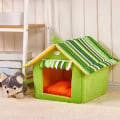 Miniatyrbilde 2 av 3: Liten Hundehus Vanntett Hundehus Værbestandig Dyrehus Innendørs Utendørs Ly for Liten Hundehus Sammenleggbar Ly Grønn (L)