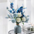 Miniatyrbillede 4 af 5: Kunstige blomster med vase Faux hortensia blomsterarrangementer f