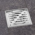Miniatyrbilde 3 av 5: 110 * 110mm Rustfritt Stål Gulvavløp Anti-Luktsquare Bad