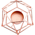 Miniatyrbild 3 av 5: Set med 2 geometriska ljusstakar i metall i hexagonform för bordsdekoration,