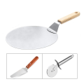 Miniatyrbilde 1 av 2: Pizzaspade i rustfritt stål med treskaft, pizzaspade for pizzastein, brødspade, kakespade, pizzaspade