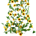 Miniatyrbillede 1 af 5: 4 stk. 2,5 m kunstig solsikkeguirlande kunstige blomsterguirlander