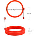 Miniatyrbillede 3 af 5: 6 stk. Non-Stick Silikone Runde Æg Ringe 4\" Rød