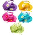 Pikkukuva 3 / 5: Tyttöjen teekutsuhattu ja -laukku, Daisy Flower Sun Straw Hat ja laukku S