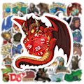 Miniatyrbillede 2 af 5: 50 stk. Dungeons & Dragons OL graffiti-klistermærker til bærbar computer, bil, tr