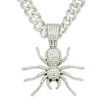 Pikkukuva 1 / 4: Hopea 1 Hip Hop Iced Out Spider -riipus kaulakoru Micropave-tekniikalla