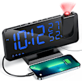 Miniatyrbild 1 av 5: Projektorväckarklocka med radio, digital klocka, väckarklocka med
