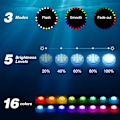 Miniatyrbillede 3 af 5: Nedsænkelig LED-lys, 16 farver undervandslys, 13 LED-perler