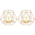 Miniatyrbild 1 av 5: Tealight-hållare, Tealight-hållare, 2 st geometriska Tealight-te