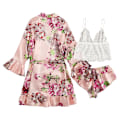 Miniatyrbillede 2 af 5: (L størrelse) Imitation Silke Pyjamas Kvinders Mønster Nattøj Underw