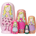 Miniatyrbild 1 av 5: 5 st Söta häckande dockor Matryoshka rysk docka handgjorda trä D