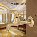 Miniatyrbilde 2 av 5: Hagekran Vaskemaskin Kran Vintage Massiv Messing Vann Fa