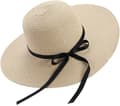 Solhattar Sommarhatt för kvinnor, Stor hatt, Bred brätte, Halm, Vikbar