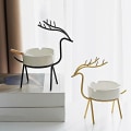 Miniatyrbillede 2 af 4: Nordisk Hjorte Askebæger Metal Hjemmekontor Skrivebord Indretning Ornamenter, Guld,