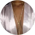 Miniatyrbillede 1 af 5: Rhinestone Lang Halskæde Krystal Halskæde Sexet Krops Smykker til W