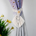 Miniatyrbillede 3 af 4: 4 stk. gardinbindere, hvide gardinbindere i landlig stil til Boho-gardiner