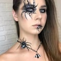 Miniatyrbillede 4 af 5: Halloween flagermus halskæde mænd og kvinder sort halskæde heks retro G