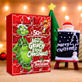 Miniatyrbillede 5 af 5: 1 stk. adventskalender 2023 Grinch-design blindboks sjov julekalender