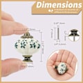 Miniatyrbilde 3 av 5: Set med 8 elfenbensfargede og grønne keramiske knotter - Gresskar skap knotter, R