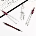 Miniatyrbild 3 av 5: 9-delad precisionsgeometriuppsättning metallkompass, geometriverktygssats