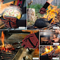 Pikkukuva 4 / 5: 1 Pari BBQ-käsineitä, Lämmönkestävät Uuninhanskat Jopa 800°C, Lämmönkestävät