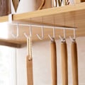 Miniatyrbillede 2 af 3: Kabinet Opbevaringshylde Multifunktion Række Krog Garderobe Organizer Køkken Sømløs Sømfri Krog Sort Hvid