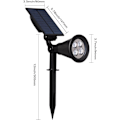 Miniatyrbilde 2 av 5: [2-pakning] Solcelled LED-flomlys, 4 LED-solcellelys, vanntett O