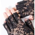 Miniatyrbilde 2 av 3: 1 par sorte blondehansker Halloween Masquerade Sort One Size