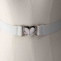 Miniatyrbilde 3 av 5: Kvinners Stretch smalt midjebelte Elastisk belte Love Heart Metal B