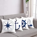 Miniatyrbild 3 av 5: Set med 4 nautiska kuddfodral - Ankare - Navigation - Kompass