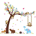 Miniatyrbillede 1 af 2: Animals Wall Sticker Mural Decal Soveværelse Børn Baby Børneværelse Stue