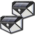Miniatyrbillede 1 af 5: Udendørs solcellelamper, 100 LED solcellebevægelsessensor sikkerhedslys,