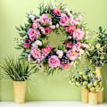 Miniatyrbild 3 av 3: Konstgjord rosblomma krans dörrkrans med gröna blad jul festival krans för ytterdörr, bröllop, vägg, heminredning