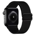 Miniatyrbillede 5 af 5: Elastisk rem kompatibel med Apple Watch rem 41mm 40mm 38mm behagelig justerbar sportsrem til iWatch serie 7 6 5 4 SE 3 2 1 damer mænd - sort