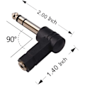 Pikkukuva 3 / 5: 3,5 mm:n oikea kulma 6,35 mm:n TRS-sovitin, 6,35 mm:n uros 3,5 mm:n naaras