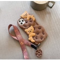 Miniatyrbilde 3 av 5: Kawaii iPhone 15-deksel, søt tegneseriebjørn med nøkkelring, Teddy Bea