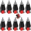 10 st RCA till högtalarkabeladapter Subwoofer Högtalare Phono RCA Mal