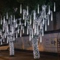 Miniatyrbillede 2 af 2: Meteorregnlys LED-lyskæde 8 rør 30 cm Meteorregnlys til juledekoration udendørs have og fest Vandtæt (hvid)