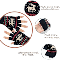 Miniatyrbild 4 av 5: 1 par svarta unisex vinterhalvfingerhandskar vintervarma touch S